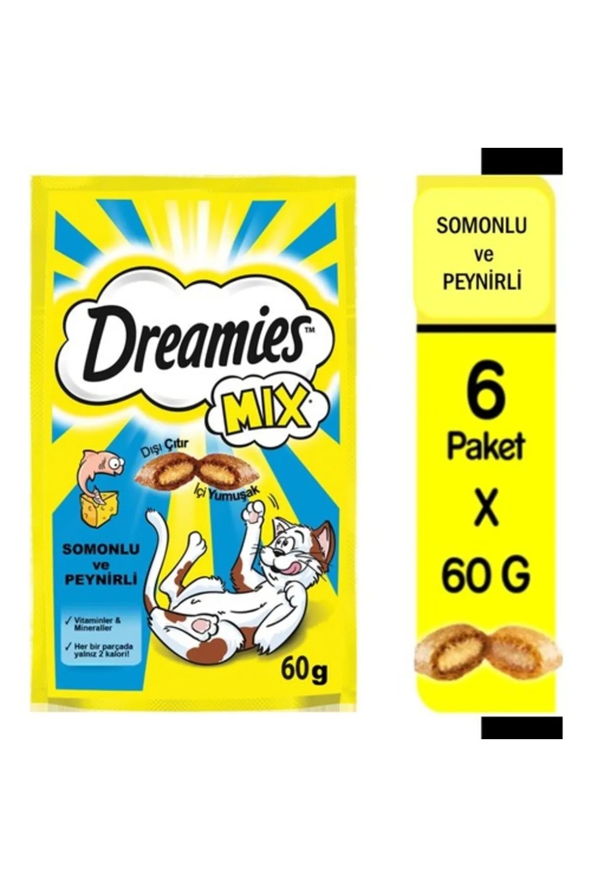 Dreamies Mix Somonlu Ve Peynirli Kedi Ödül Maması 6x60 gr