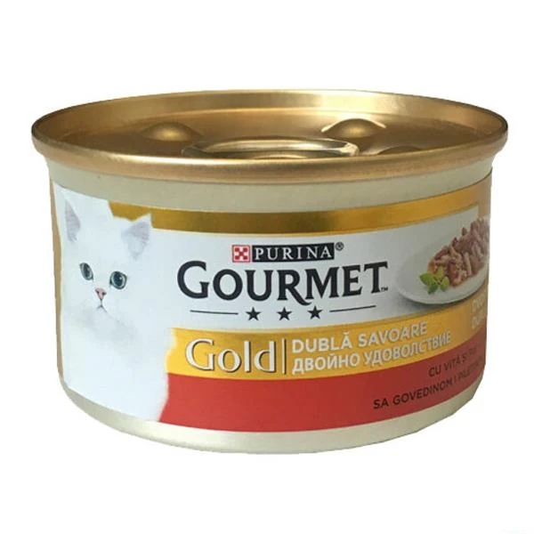 Gourmet Gold Çifte Lezzet Tavuk ve Sığır Etli Kedi Konservesi 85gr