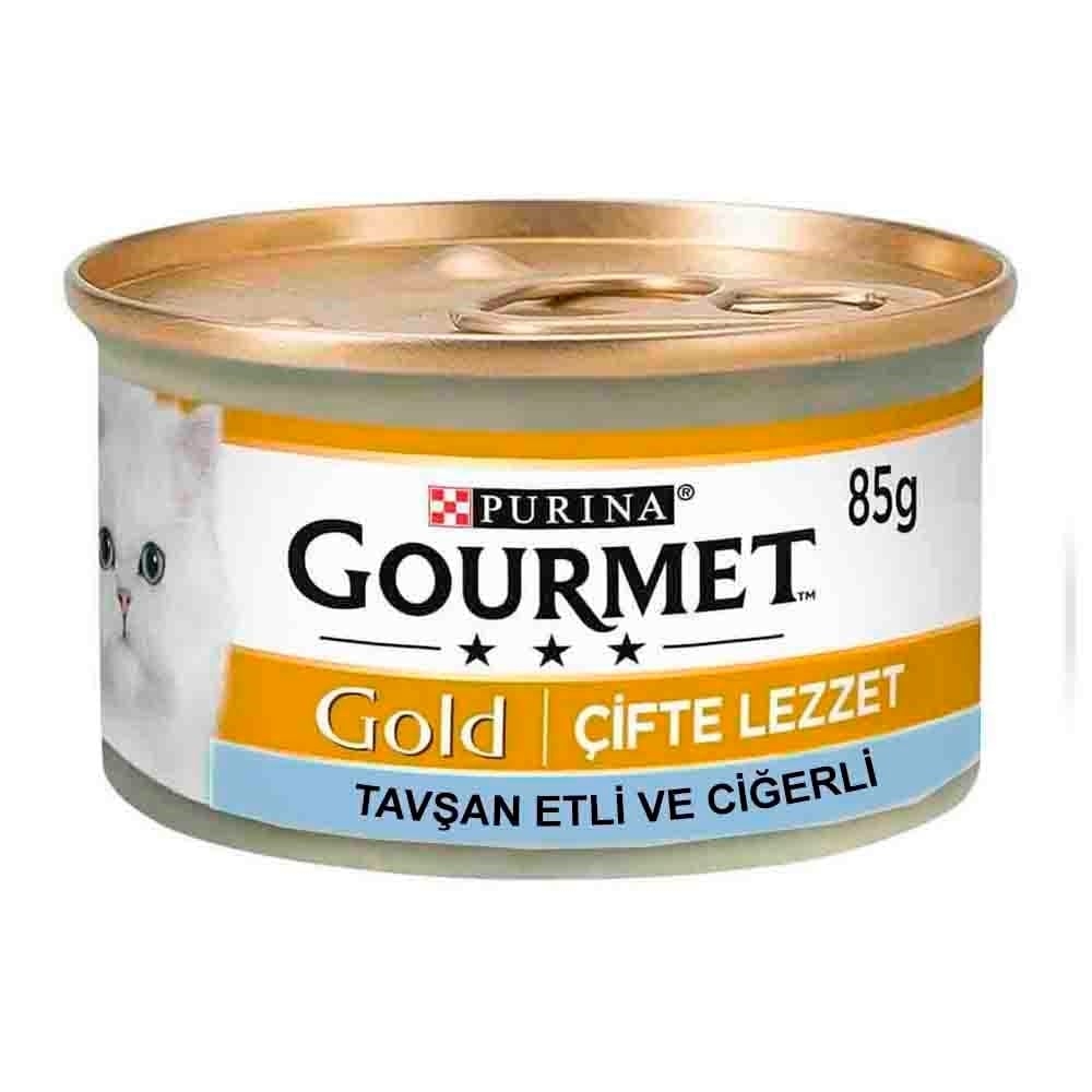 Gourmet Gold Ciğerli Tavşanlı Parçalı Kedi Konservesi 85 gr