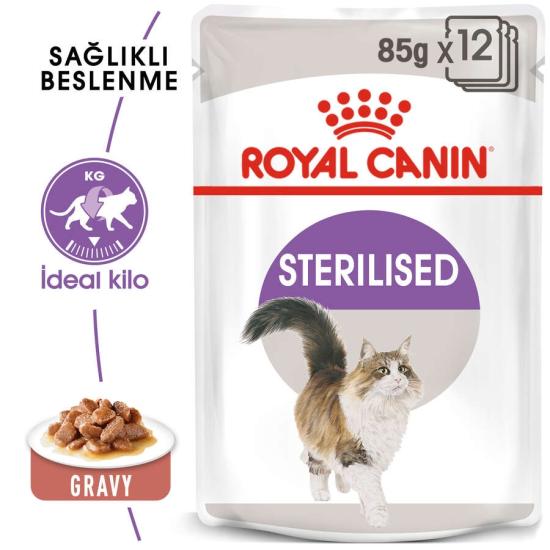Royal Canin Gravy Sterilised Kısırlaştırılmış Yaş Kedi Maması 12 Adet x 85 Gr